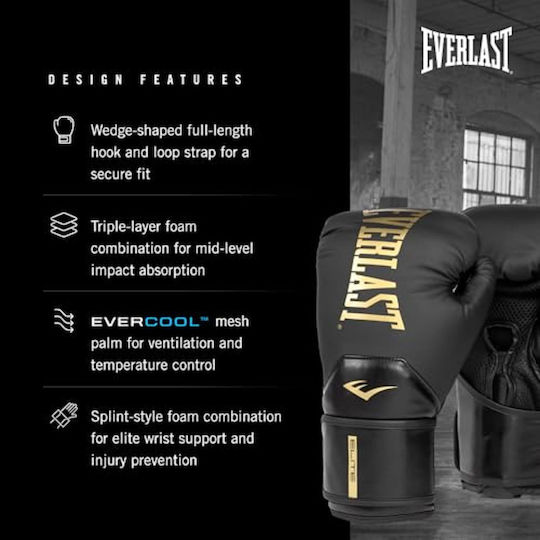 Everlast Elite II Боксови Ръкавици за Състезание Черен