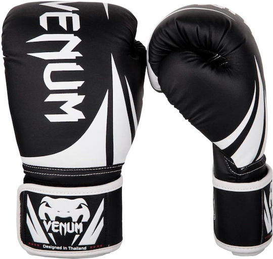 Venum Challenger 2.0 Kinder Boxhandschuhe aus Synthetikleder für Kampf Schwarz