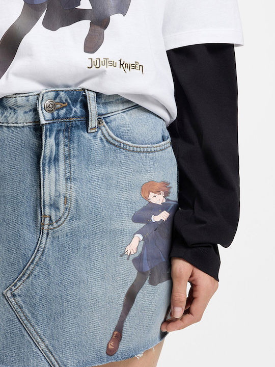 Denim Mini Skirt Denim Blue