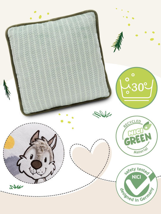 Nici 49955 Cuddle Pillow Wolf Winny Squirrel Jojo 25x25cm Green