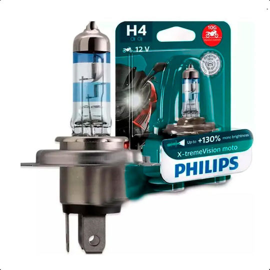 Philips Lamps Motorcycle X-tremeVision Moto H4 Halogen 4000K Natural White 12V 60W 1pcs