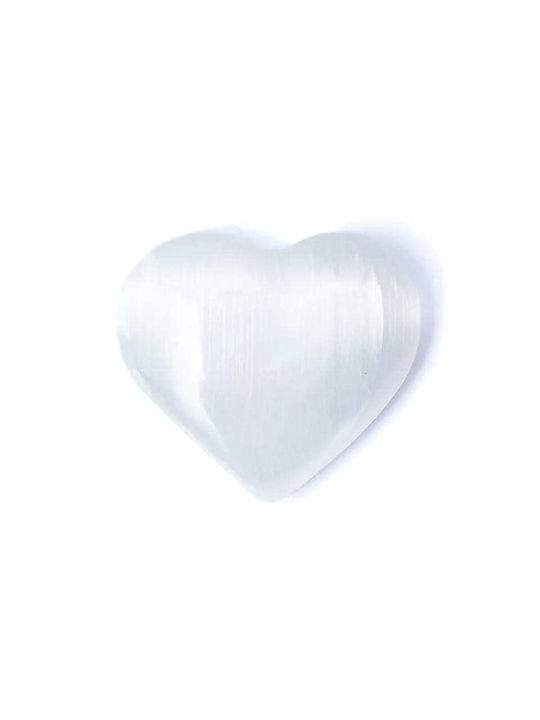Semi-Precious Stone Selenite Heart Stone Selenite Heart Shape 6cm