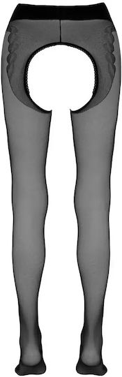 Bold Open Crotch Black Tights
