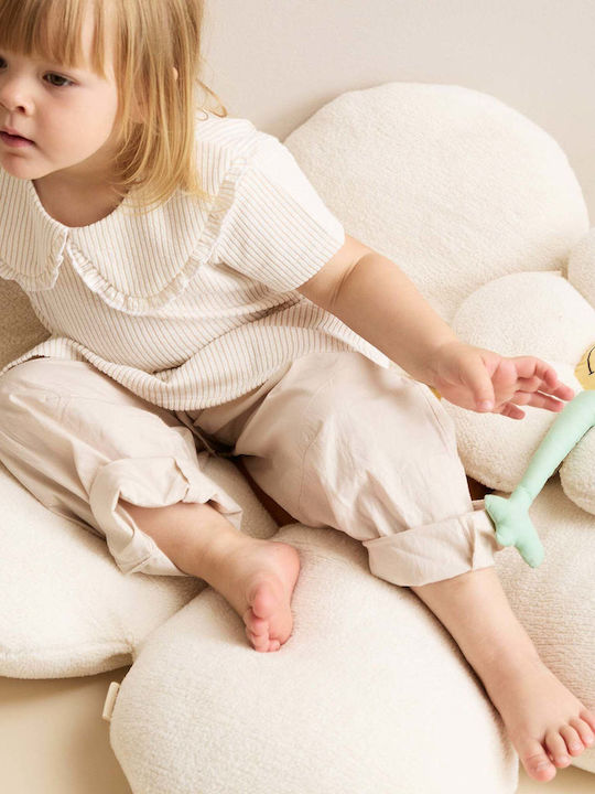 Kids Concept Στρογγυλό Παιδικό Διακοσμητικό Μαξιλάρι Λευκό Φ100εκ.