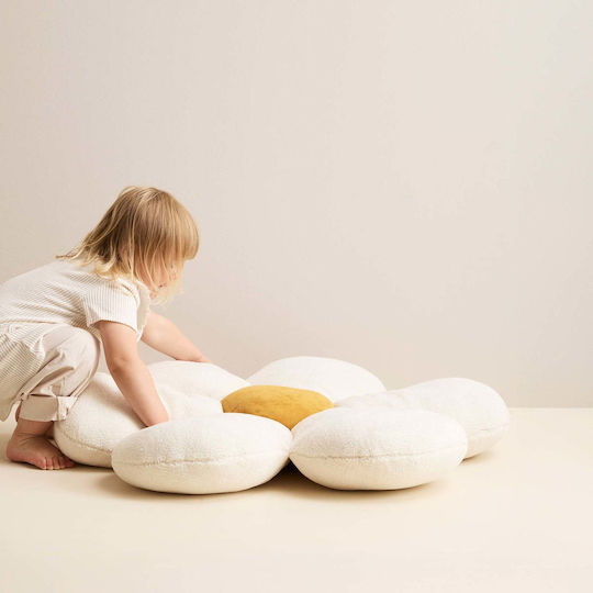 Kids Concept Στρογγυλό Παιδικό Διακοσμητικό Μαξιλάρι Λευκό Φ100εκ.