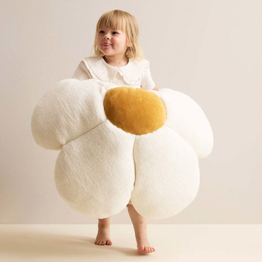 Kids Concept Στρογγυλό Παιδικό Διακοσμητικό Μαξιλάρι Λευκό Φ100εκ.