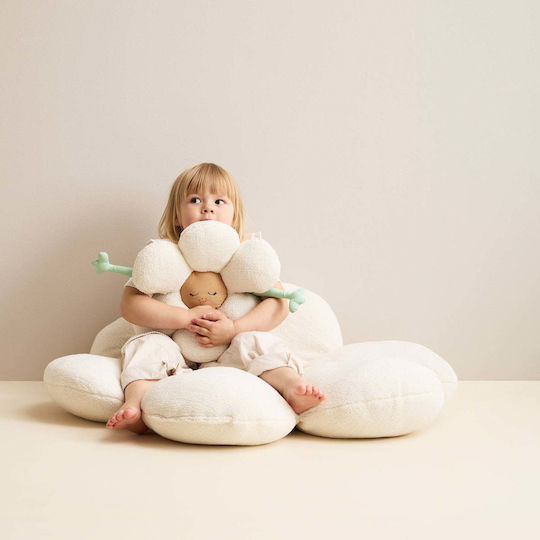 Kids Concept Στρογγυλό Παιδικό Διακοσμητικό Μαξιλάρι Λευκό Φ100εκ.