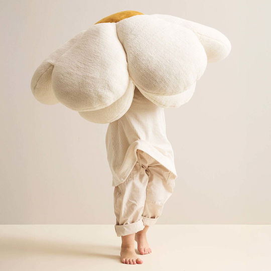 Kids Concept Στρογγυλό Παιδικό Διακοσμητικό Μαξιλάρι Λευκό Φ100εκ.