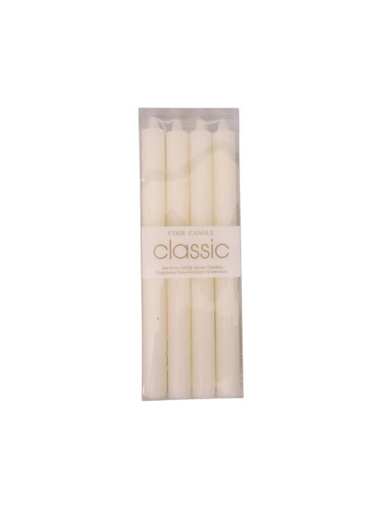 Alista Home Lumânare Decorativă Conică Albă 25cm 80gr 4 Bucăți