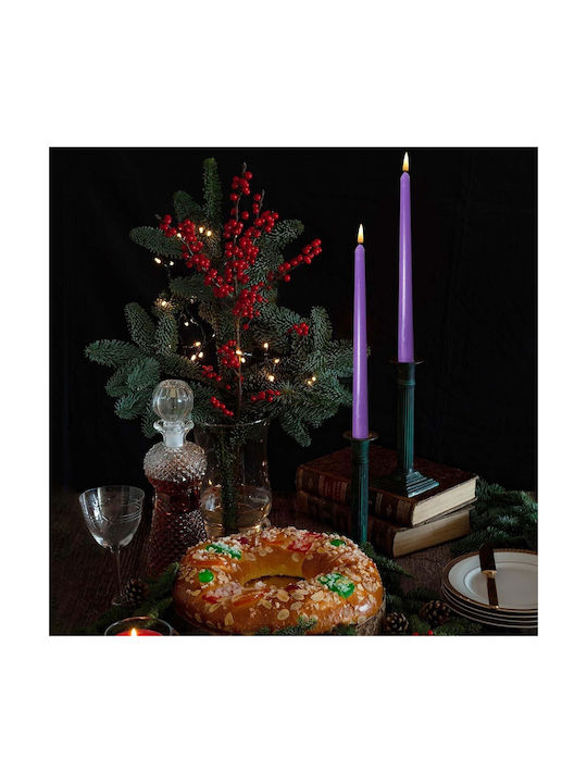 Alista Home Lumânare Decorativă Conică Violet 25cm 80gr 4 Bucăți