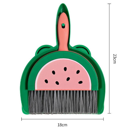 Set Mini Mătură Cu Fară Alista Home Curățare Mică Uz Casnic Birou Bucătărie Model Pepene Verde 23 X 18 Cm Roz-Verde