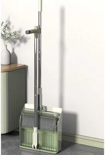 Set Mătură și Fară cu Mâner Alista Home Mătură de Curățare cu Dinți Rotativă Pliabilă Detasabilă Oțel Inoxidabil Polipropilenă 99 X 30 Cm Verde