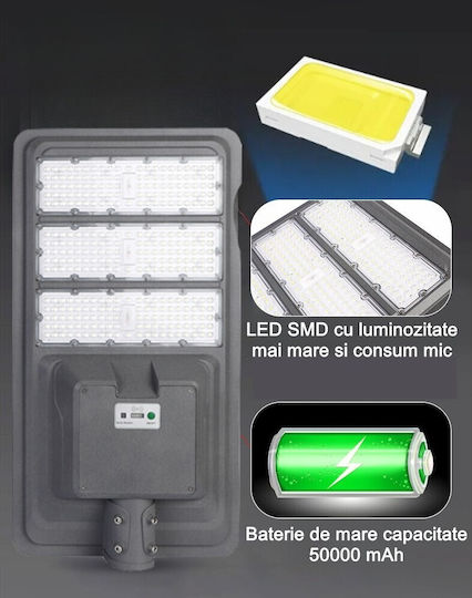 Alista Home Lampă Solară de Stradă 53W 5000lm Alb Rece 6500K cu Senzor de Mișcare și Telecomandă IP65 91.6x36.5x8.7cm