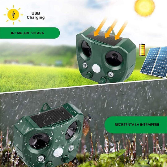 Alista Home Lampă Solară 5W Roșie cu Senzor de Mișcare 15x14x24cm