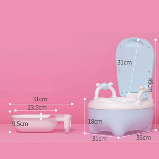 Alista Home Toalete Pentru Copii Toaletă Cow Cu Capac Albastră