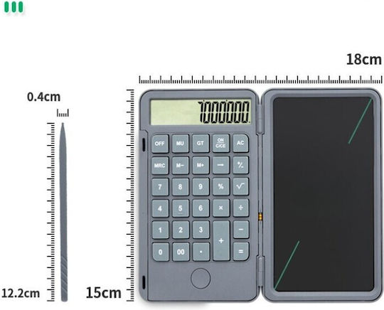 Alista Home Calculator de Buzunar cu 12 Cifre în Culoare Gri