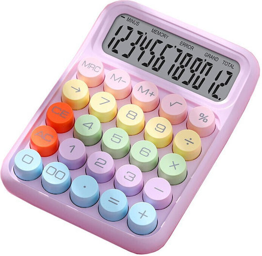 Alista Home Accounting Calculator 12 Digits in Pink Colour