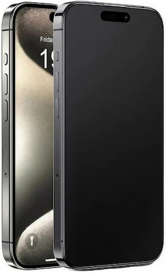 Folie De Protecție Alista Home iPhone 15 Pro Max Full Cover Mat Ceramică 9D Rezistent La Șocuri Anti-Amprentă Margini Negre Transparentă