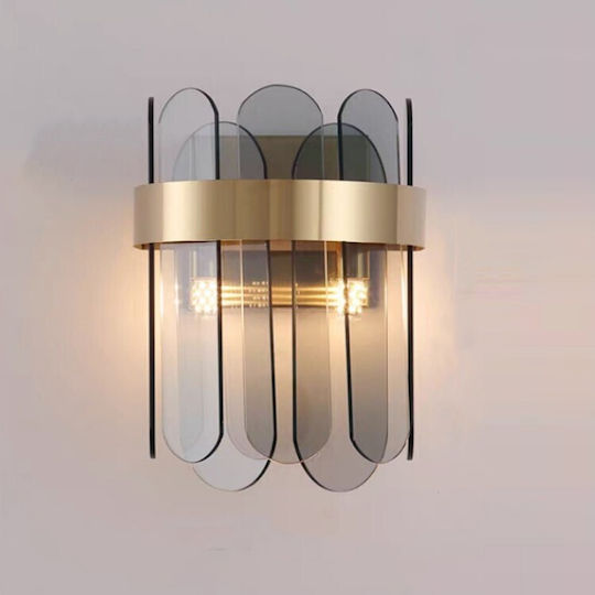 Alista Home Μοντέρνο Φωτιστικό Τοίχου Χρυσό 25x20εκ.