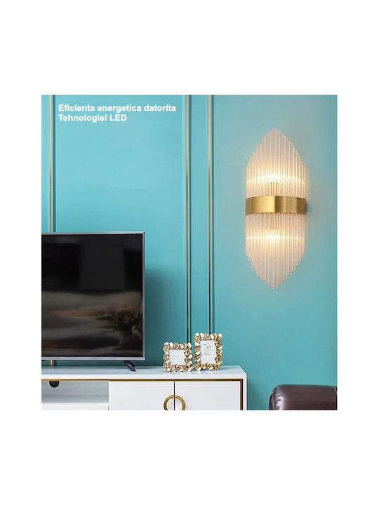 Alista Home Lustră de Perete Modernă cu LED Integrat Aurie 45x18cm