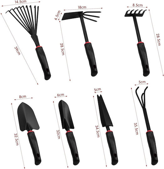 Set 9 Unelte de Grădină Alista Home Pentru Plantare Pregătirea Solului Îngrijirea Plantelor Material Carton PVC 25 X 14,5 Cm Negru