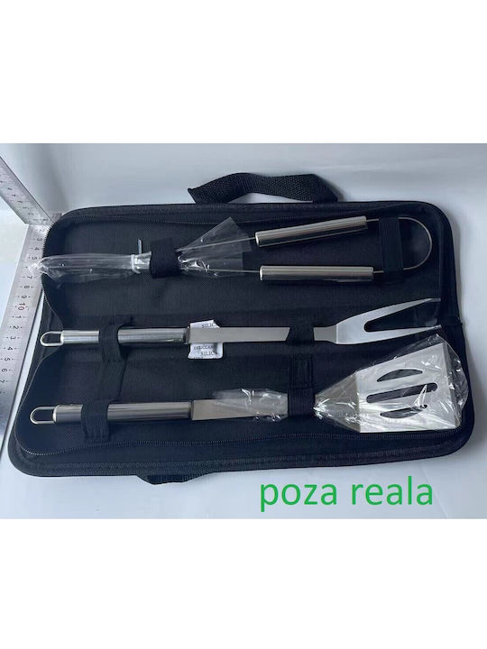 Set 3 Grill Utensils Alista Home Stainless Steel Oxford Bag Silver