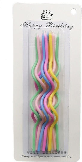 Set 10 Lumanări De Ziua De Naștere Spirale Design 17 X 0.34 Cm Ceară Multicolore