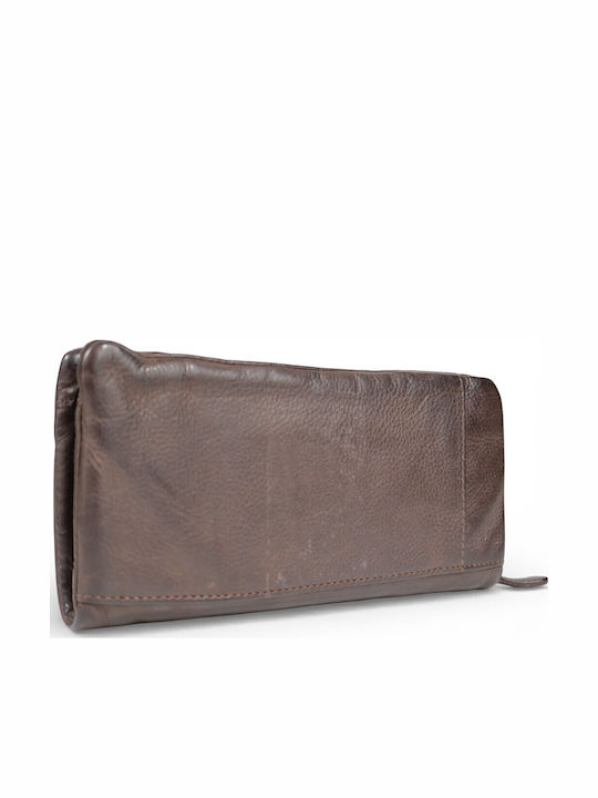 Große Leder Damenbrieftasche Braun