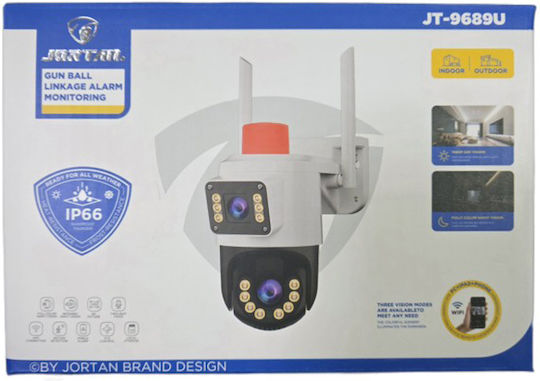 Jortan JT-9689UALBW12V IP Dual Κάμερα Παρακολούθησης Wi-Fi Full HD 1080p Αδιάβροχη με Μικρόφωνο