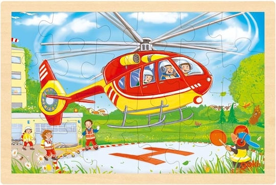 Wooden Kids Puzzle Fire Truck 24pcs Goki