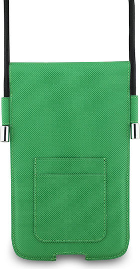 Lacoste Pvc Iconic Petit Pique Metal Logo Phone Pouch Xl Green Lcpsp17xplan