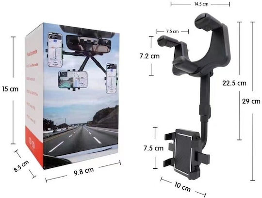 Alista Home Suport Auto Pentru Telefon 4.5" - 7" cu Cârlige Reglabile Negru