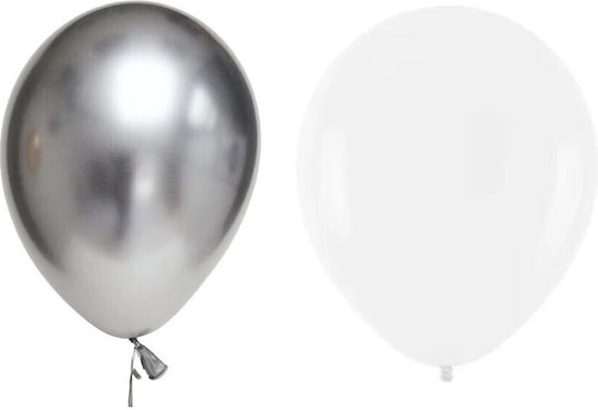Set 10 Baloane Latex Albe 23 cm