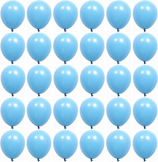 Set 12 Baloane Zi De Naștere Latex Albastre Cu LED 25 cm