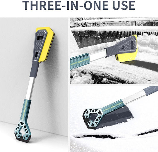 Răzuitor de Zăpadă Auto cu Două Capete Alista Home Universal pentru Îndepărtarea Zăpezii de pe Mașină Mâner Ergonomic Detasabil Pentru Geamuri Caroserie Ușor de Folosit 61x12,5 cm Albastru