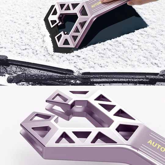 Răzuitoare de Gheață Auto Două Capete Alista Home Universală Îndepărtare Zăpadă Auto Mâner Lung Ergonomic Detasabil Geamuri Caroserie Ușor de Folosit 67x12,5 Cm Violet