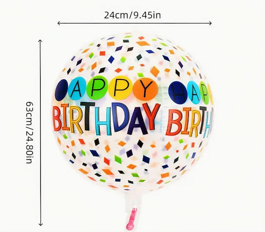 Geburtstags Luftballon Folie Jumbo Weiß 63cm