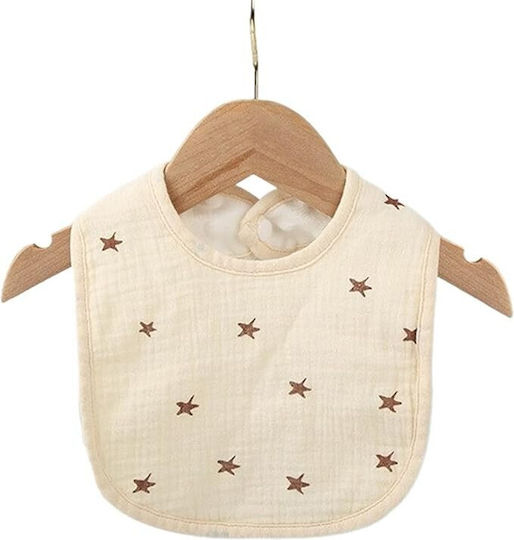 Alista Home Baby Bib from 100% Cotton with Button Cream
