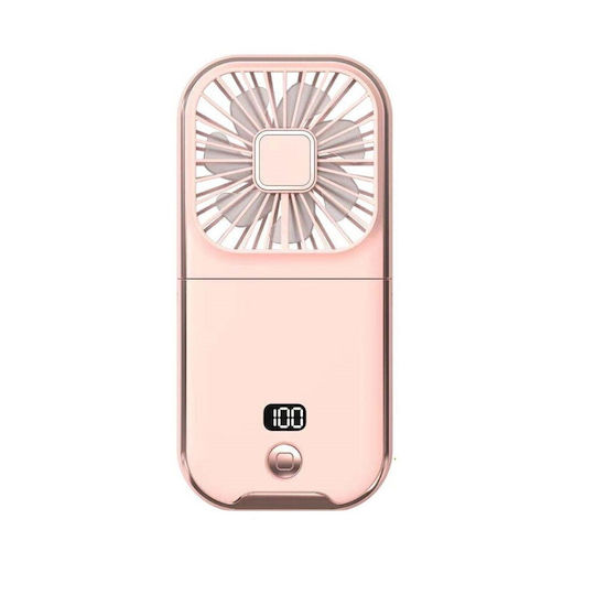 Alista Home Ventilator Portabil 3 În 1 De Mână Pentru Gât Birou 16 7 X 8 X 1 9 Cm 3 Viteze Încărcare USB Pliabil Display Digital Suport Telefon Roz