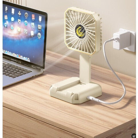 Ventilator Portabil Alista Home Suport Gât Birou Telefon 14 X 7 Cm Încărcare USB ABS 3 Viteze Alb