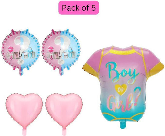 Set 5 Baloane Dezvăluire De Gen Folie Roz Jumbo 61.5 cm