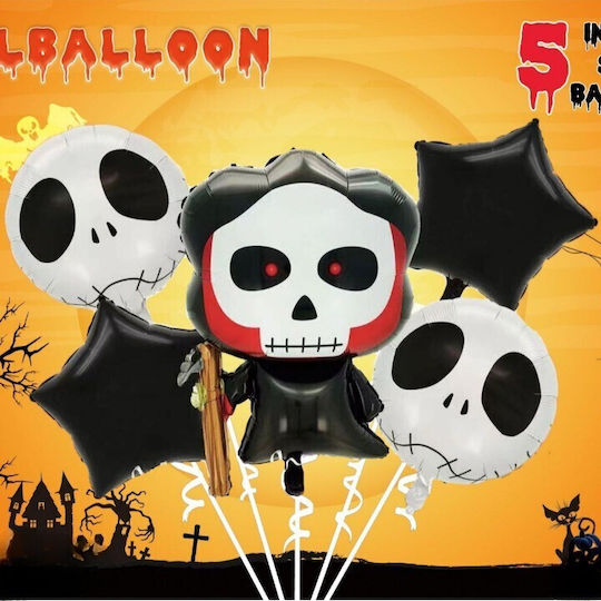 Σετ 5 Μπαλόνια Halloween Foil Πορτοκαλί Jumbo 74εκ.