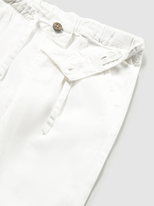 Pantalon Pentru Copii Din In Alb