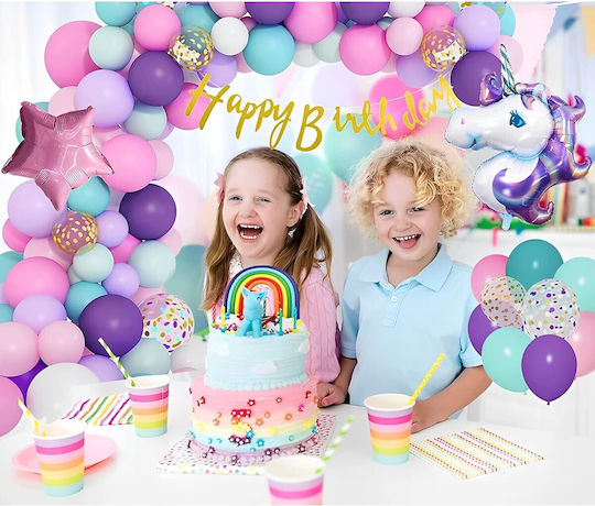 Alista Home Geburtstags Luftballon Einhorn Folie Jumbo Mehrfarbig 115cm