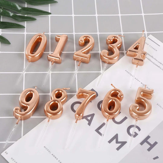 Lumânare De Tort Alista Home Număr 7 Model Petrecere 4.5 X 2.5 Cm Parafină Rose Gold