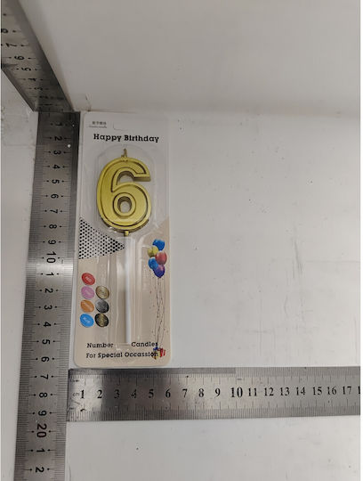 Număr 6 Lumânare Tort Ziua De Naștere Alista Home 4.8 Cm Aniversare Auriu