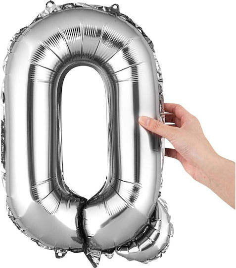Scrisoare Q Folie Jumbo Argintie 80 cm