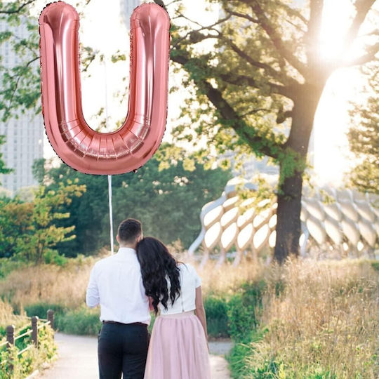 Scrisoare U Folie Jumbo Rose Gold 100 cm
