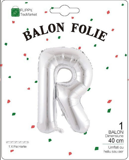 Buchstabe R Folie Silber 40cm