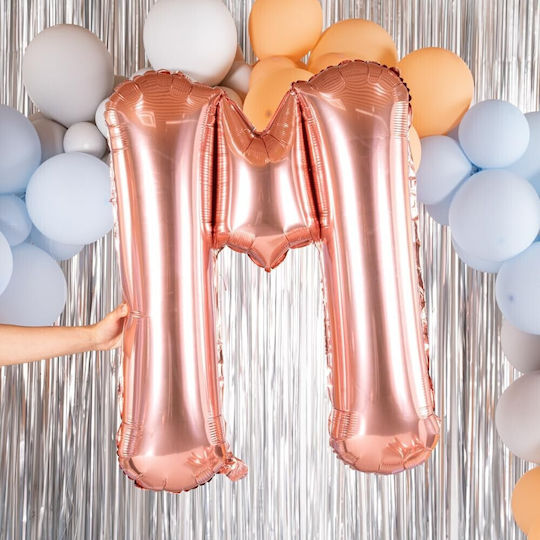 Letter M Foil Jumbo Rose Gold 80cm